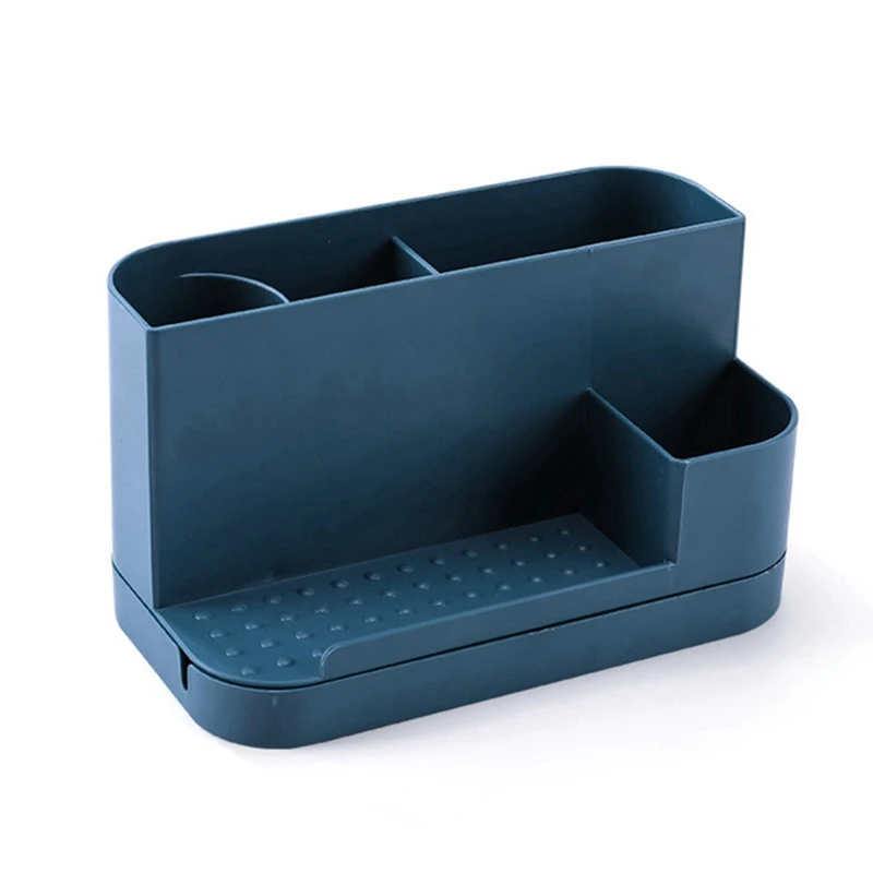 1 шт. Синий поворотный стол для хранения канцелярских принадлежностей для дома, офиса, хранения канцелярских принадлежностей Изображение 0 