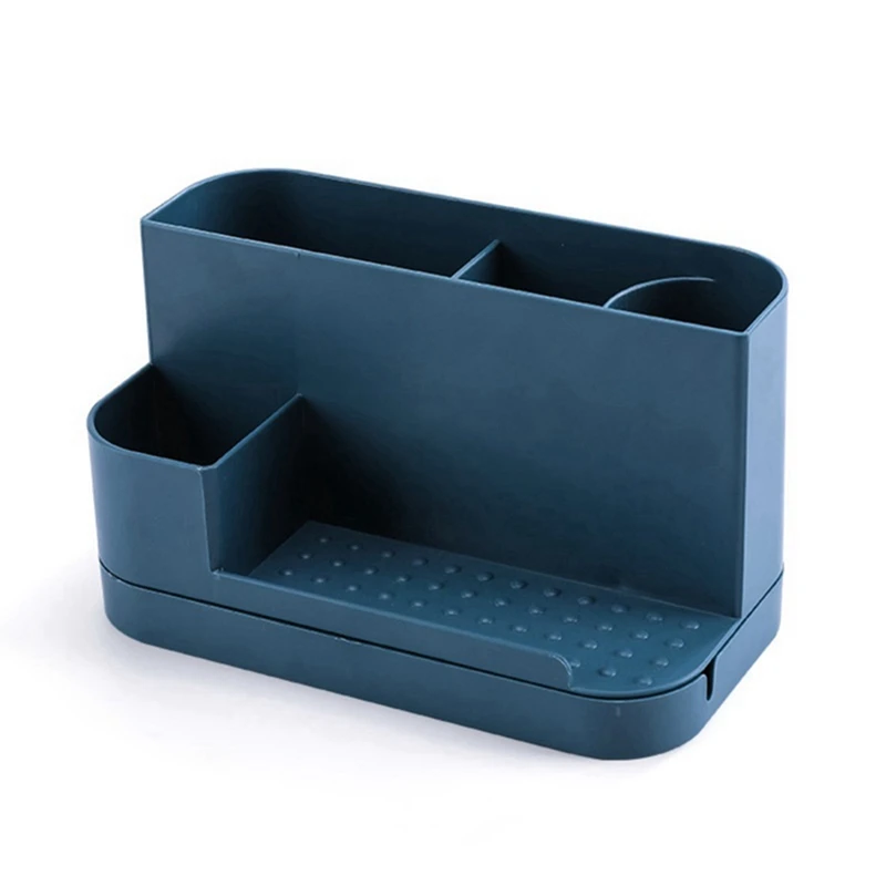 1 шт. Синий поворотный стол для хранения канцелярских принадлежностей для дома, офиса, хранения канцелярских принадлежностей Изображение 2 