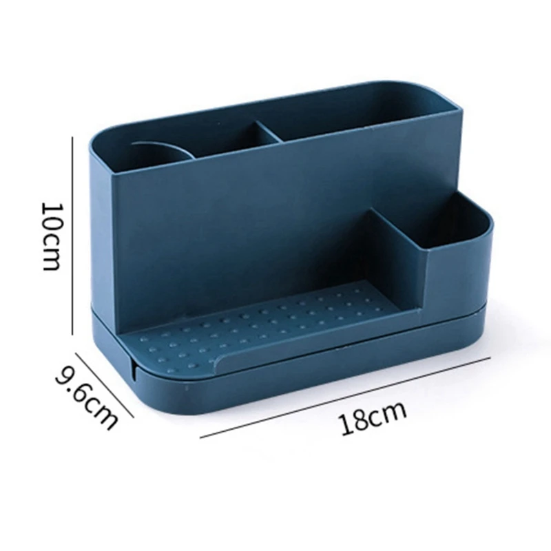 1 шт. Синий поворотный стол для хранения канцелярских принадлежностей для дома, офиса, хранения канцелярских принадлежностей Изображение 5 