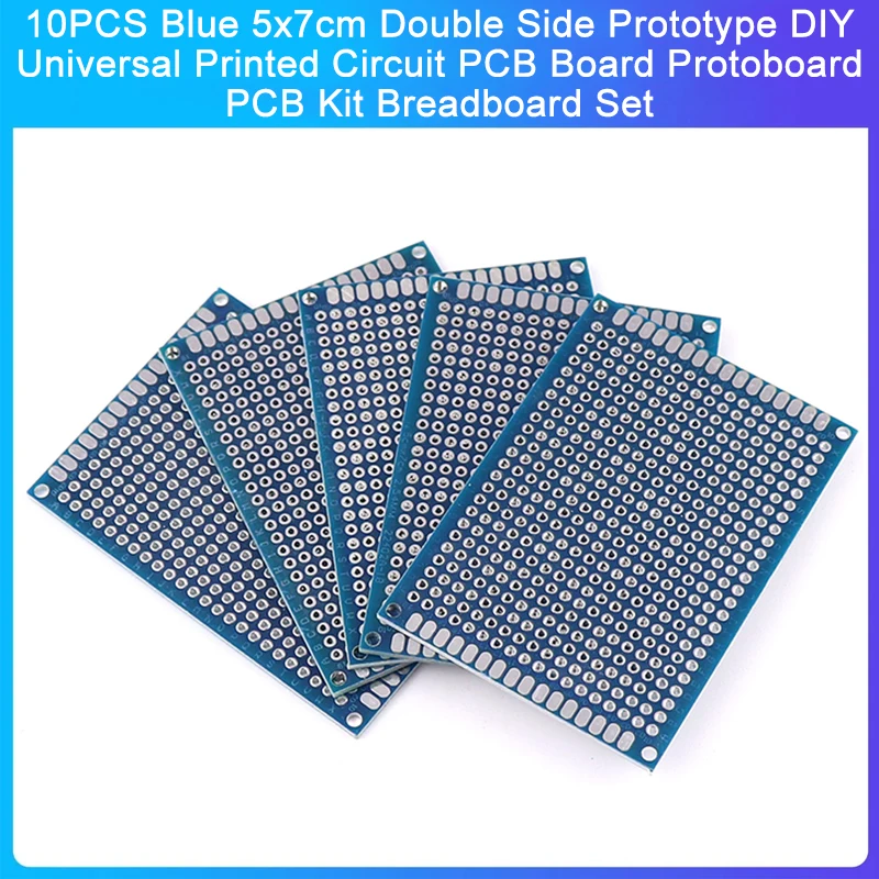 10 шт. Синий 5x7 см Двухсторонний прототип DIY Универсальная печатная плата Печатная плата Protoboard PCB Набор