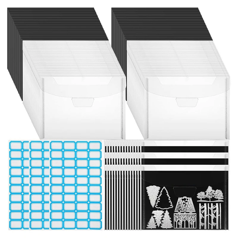 100 прозрачных сумок для хранения штампов и штампов, 100 0,3 мм магнитная доска пластиковые конверты для хранения альбомов для карт