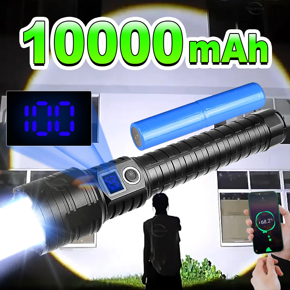 1000 мАч Сверхмощный светодиодный фонарик Высокая мощность Дальнобойный зум-фонарик Перезаряжаемый USB-фонарик Фонарь Охота Рыбалка Фонарь