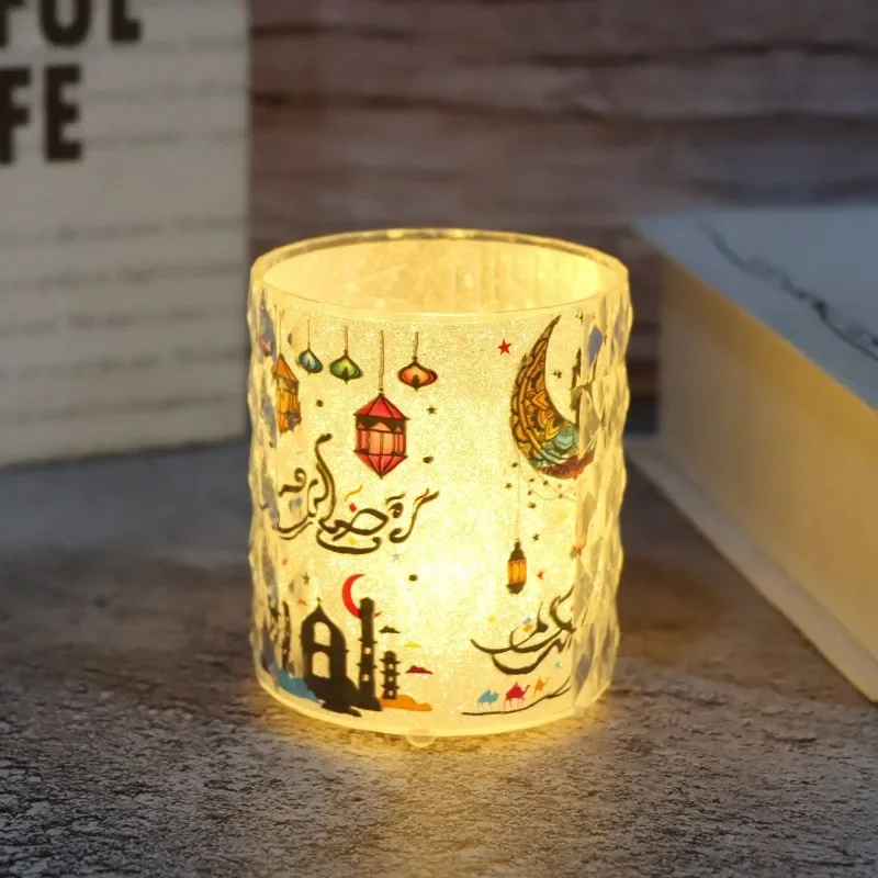 2023 Ид Мубарак Декор Светодиодная свеча Чашка с огнями Ид аль-Адха Подарки Исламский мусульманский фестиваль Украшения для дома