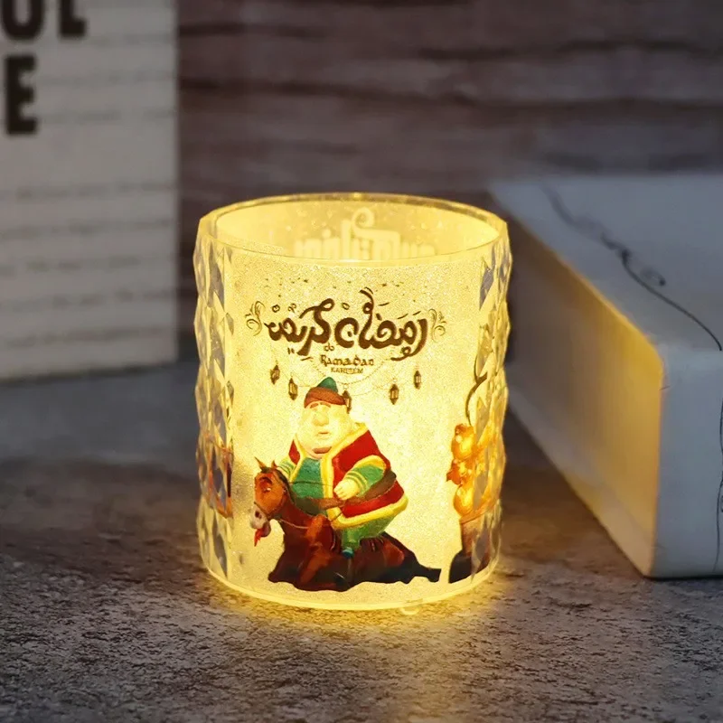 2023 Ид Мубарак Декор Светодиодная свеча Чашка с огнями Ид аль-Адха Подарки Исламский мусульманский фестиваль Украшения для дома Изображение 2 