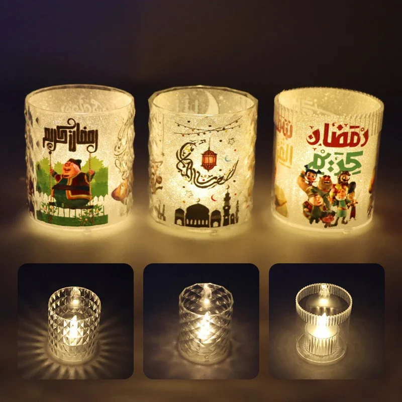 2023 Ид Мубарак Декор Светодиодная свеча Чашка с огнями Ид аль-Адха Подарки Исламский мусульманский фестиваль Украшения для дома Изображение 4 