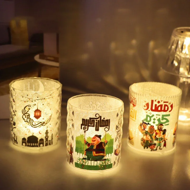 2023 Ид Мубарак Декор Светодиодная свеча Чашка с огнями Ид аль-Адха Подарки Исламский мусульманский фестиваль Украшения для дома Изображение 5 