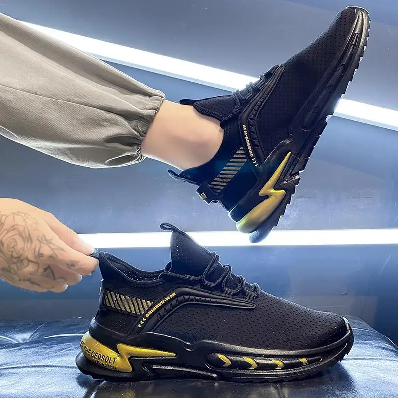 2023 Новая летняя дышащая аргановая мужская обувь Мужская спортивная осенняя досуговая модная марка, увеличенная обувью Daddy Tide Изображение 1 