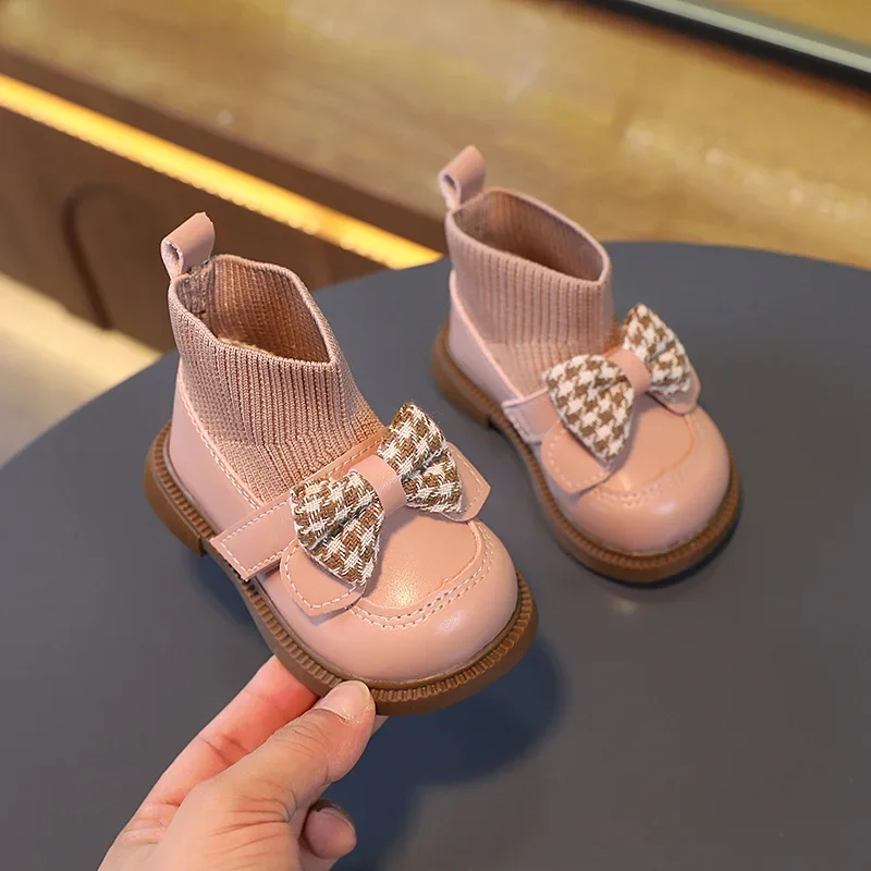 2024 Обувь для малышей Повседневная весна Детская мода Носки Обувь Корейский Стиль Детская Обувь Девочка Ходьба Мягкая Платформа Детские Сапоги Милые Изображение 0 