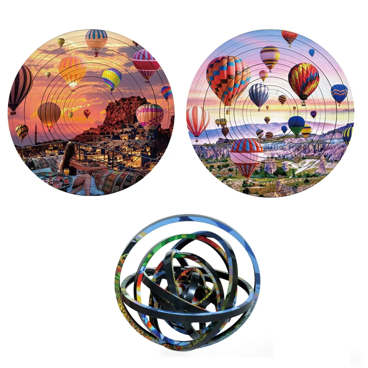  360 градусов Двусторонний круговой пазл Игрушка Вращающийся пазл для детских рождественских подарков B