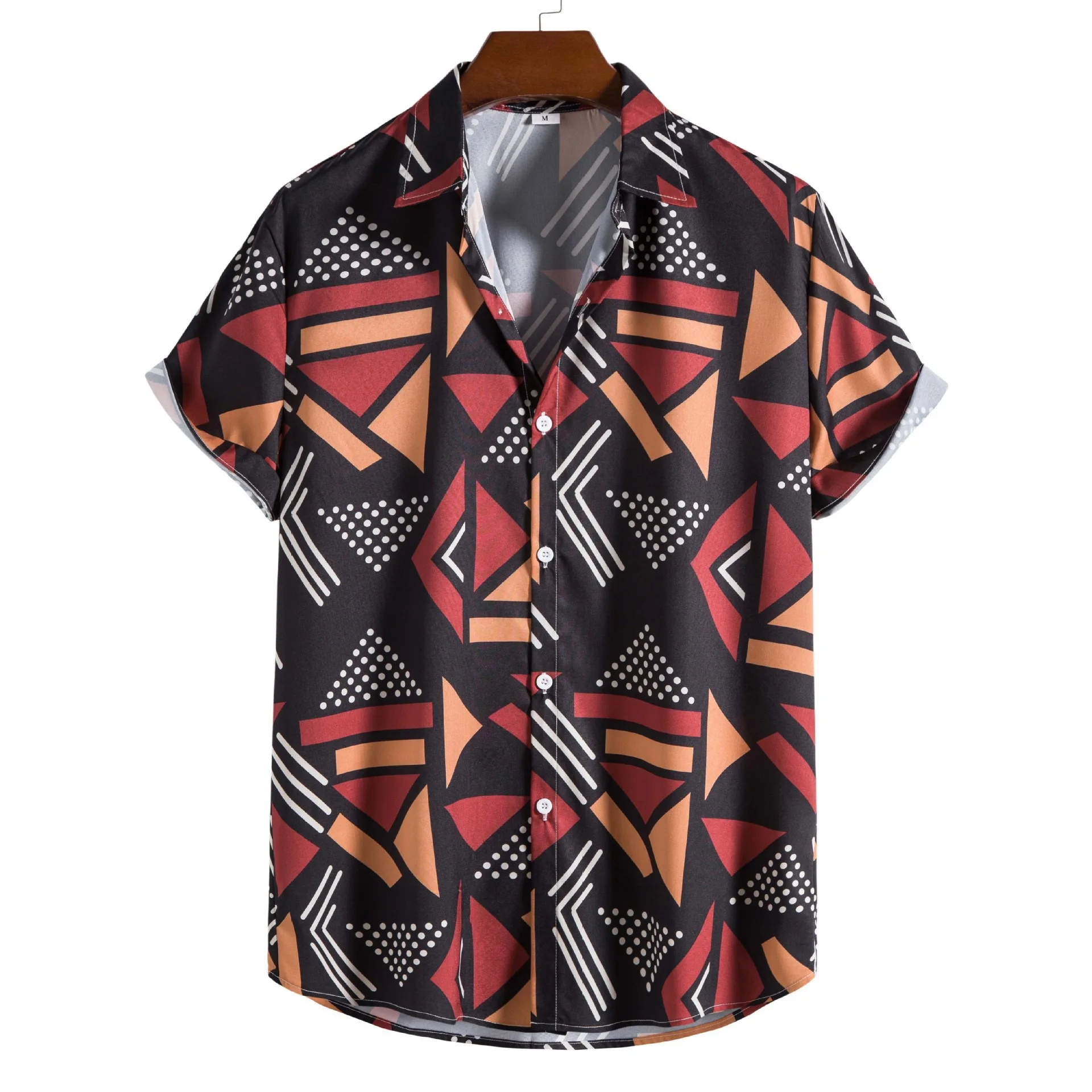  3D-печатная мужская модная повседневная рубашка с лацканом в гавайском стиле с короткими рукавами топ свободный и дышащий свежий пляж Изображение 0 