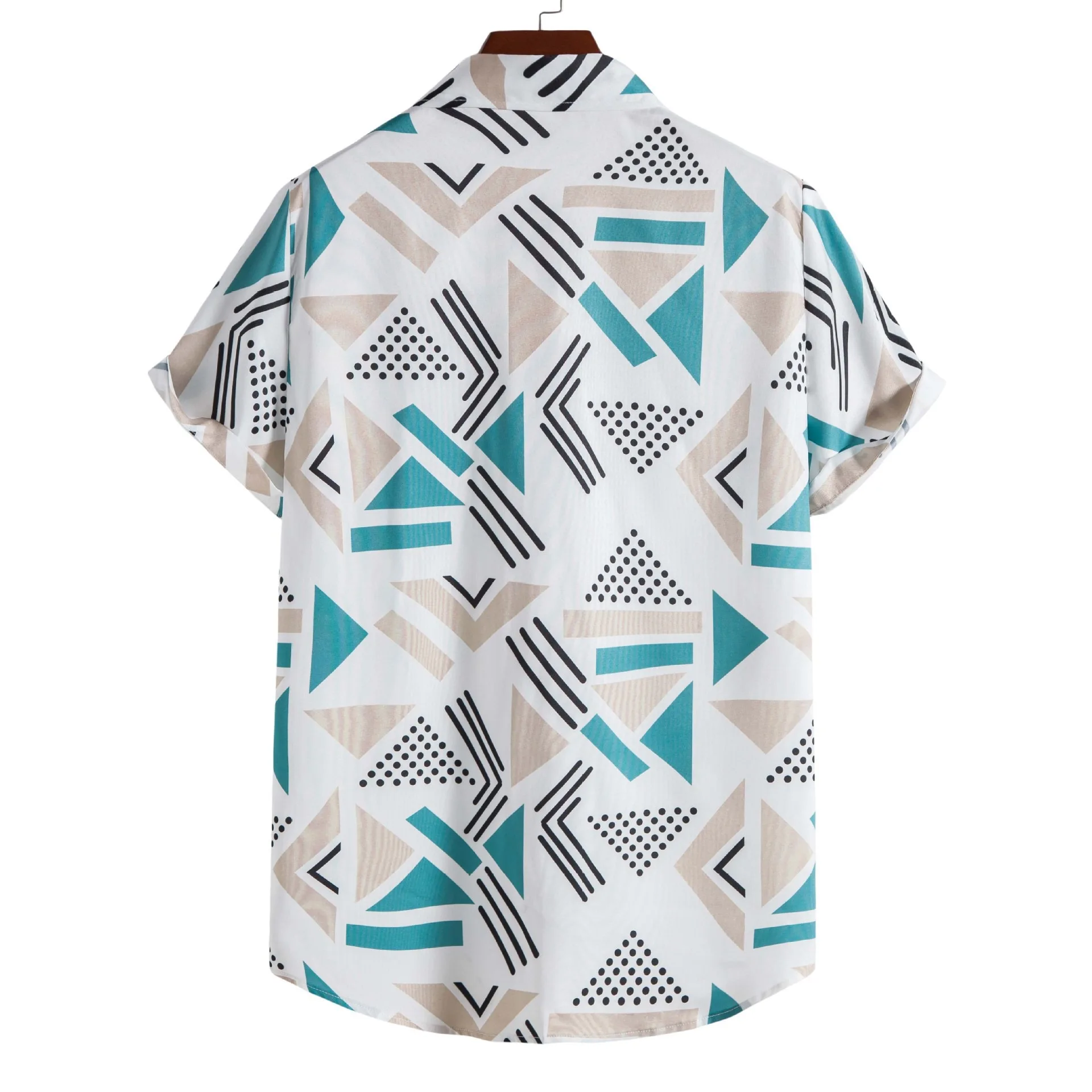  3D-печатная мужская модная повседневная рубашка с лацканом в гавайском стиле с короткими рукавами топ свободный и дышащий свежий пляж Изображение 2 