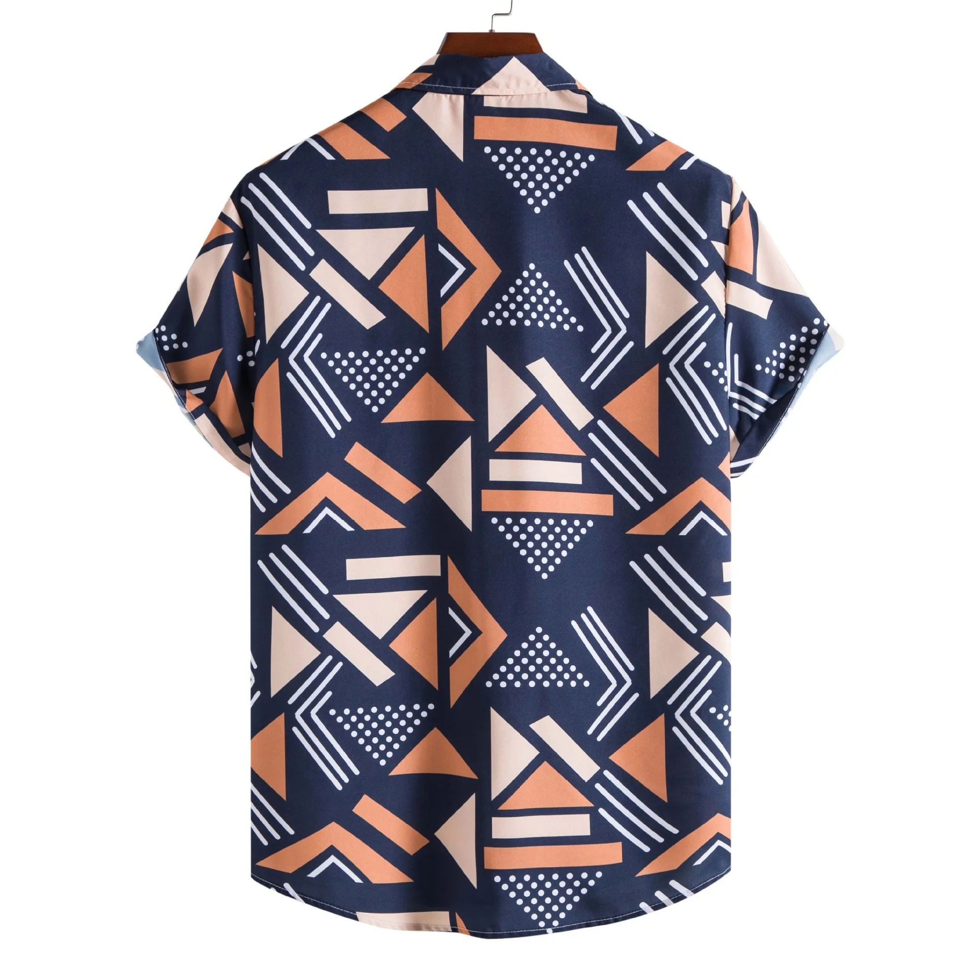  3D-печатная мужская модная повседневная рубашка с лацканом в гавайском стиле с короткими рукавами топ свободный и дышащий свежий пляж Изображение 3 