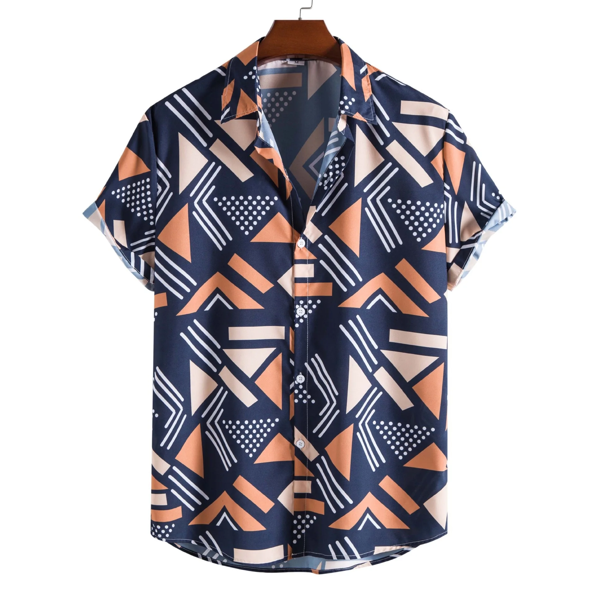  3D-печатная мужская модная повседневная рубашка с лацканом в гавайском стиле с короткими рукавами топ свободный и дышащий свежий пляж Изображение 4 