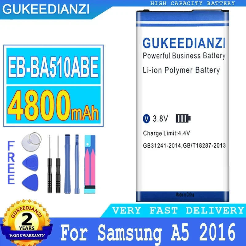 4800 мАч Аккумулятор GUKEEDIANZI EB-BA510ABE для Samsung Galaxy EB-BA510ABE A510 SM-A510F A5100 A5 A51 2016 Edition
