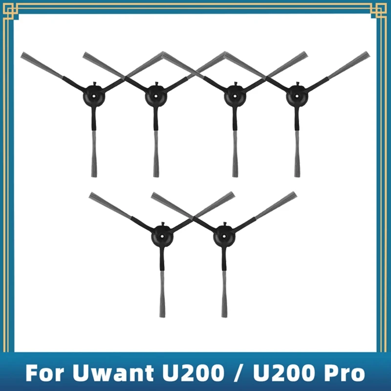 6 шт. Запасные части Аксессуар для Uwant Uwant U200 / U200 Pro Робот-пылесос Моющаяся боковая щетка Изображение 0 