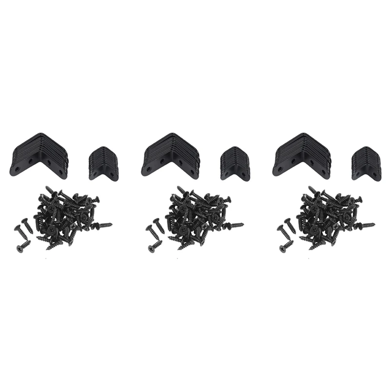 60 шт. Черные L-образные кронштейны 90-градусный угловой кронштейн крепеж для деревянной полки стула (30 шт.-40 мм / 30 шт.-20 мм)