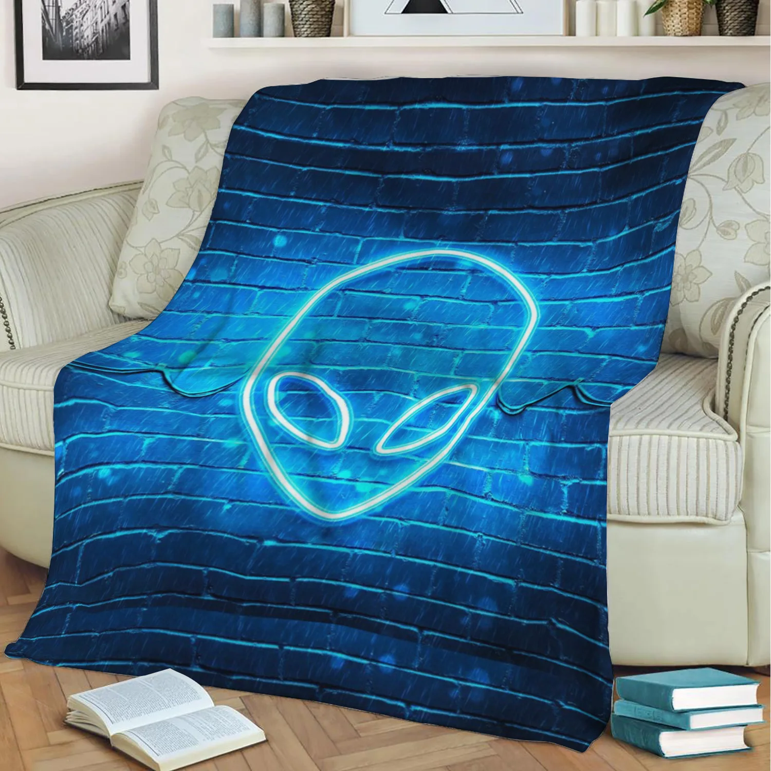 Alien 3D Print Плюшевое одеяло Бросить На Диван Домашний Декор Мягкое Тепло Моющийся Nap Одеяло Дропшиппинг