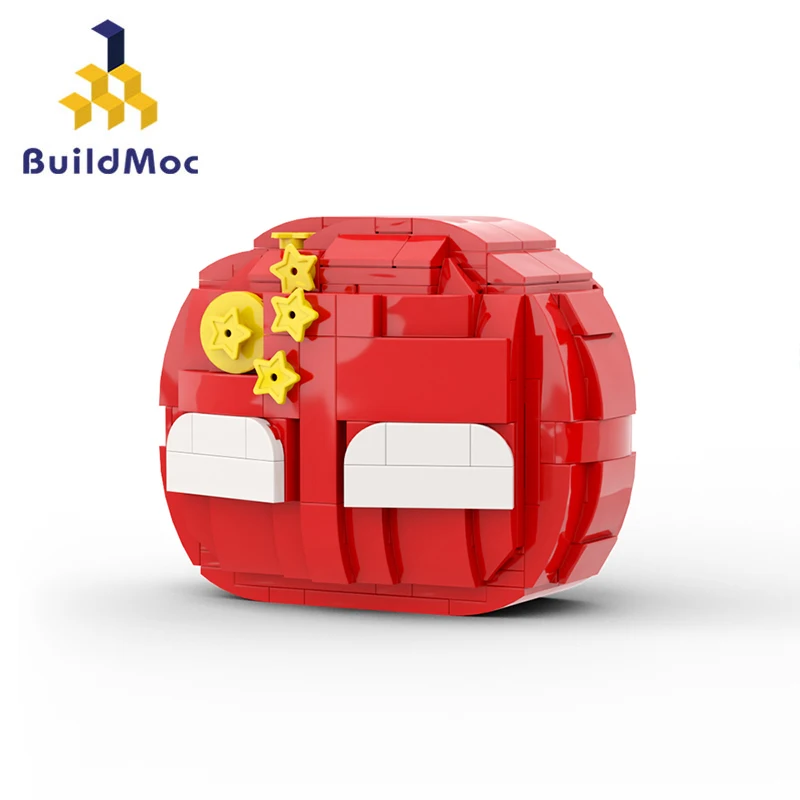 BuildMoc Красный Кантри Мяч Polandball Строительные блоки Набор кулон Countryball Bricks Идея DIY Игрушка Для Детей День Рождения Рождественский Подарок