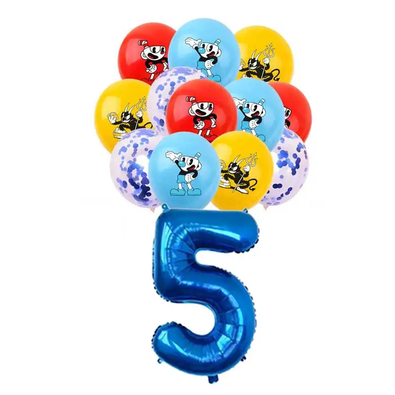 Cupheade Воздушный шар Мальчик Faovr Фоновый декор Принадлежности для вечеринки по случаю дня рождения Игровое шоу Домашний сад Бар отпраздновать Baby Shower Kid Подарок Изображение 5 
