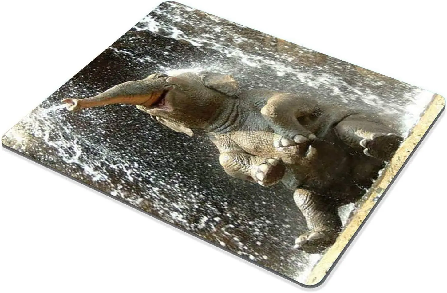 Elephant Happy Большой коврик для мыши Коврик для мыши Отличная идея подарка 9,5 х 7,9 дюйма Водонепроницаемая резина для ноутбука Компьютер Игры Дом Изображение 1 