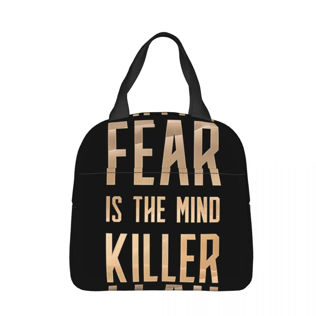  Fear Is The Mind Killer Black Pattern Cooler Lunch Box Movie Dune Альпинизм Теплоизоляция Портативная сумка для еды
