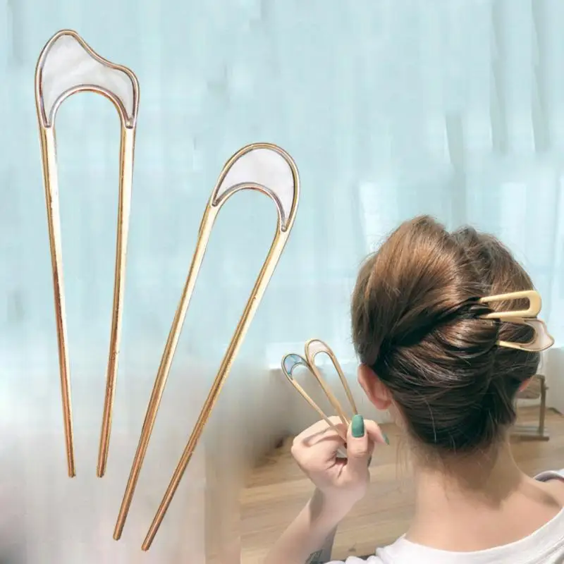  Girl Hair Tools Bun Maker Alloy Metal Conch Shell Hair Sticks Минималистичная заколка для женщин Япония Головные уборы Аксессуары для волос Изображение 1 