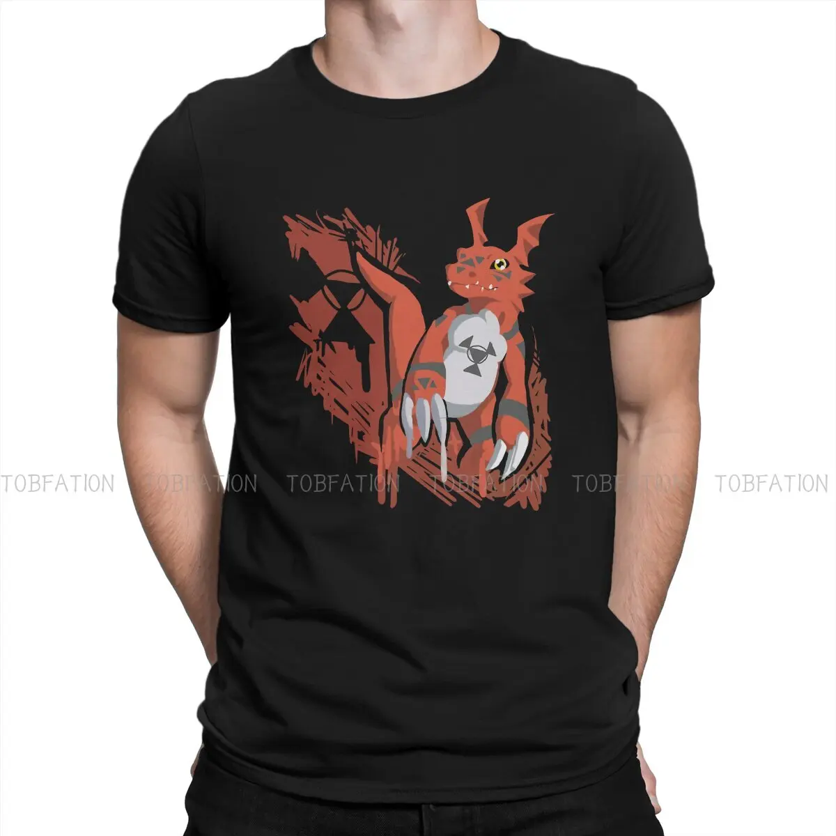 Guilmon Hip Hop TShirt Digimon Adventure Japanimation Печать Уличная одежда Повседневная футболка Мужская футболка Уникальная идея подарка