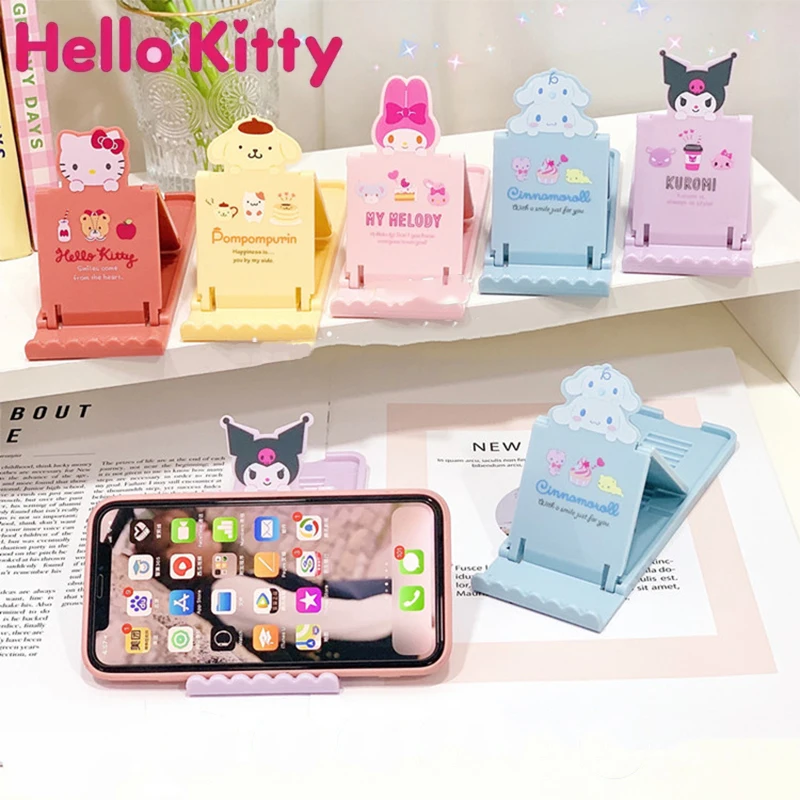 Hello Kitty Держатель для мобильного телефона Creative Kuromi Cinnamoroll Портативная настольная подставка для Ipad Регулируемый держатель для мобильного телефона Подарки