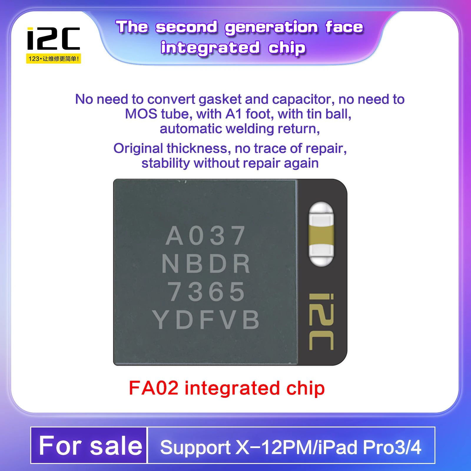 i2C Интегрированный лицевой чип для модели телефона X-12 Pro Max iPad Pro 3 / 4 Использование для устройства MC14 i6S 10 шт./уп.