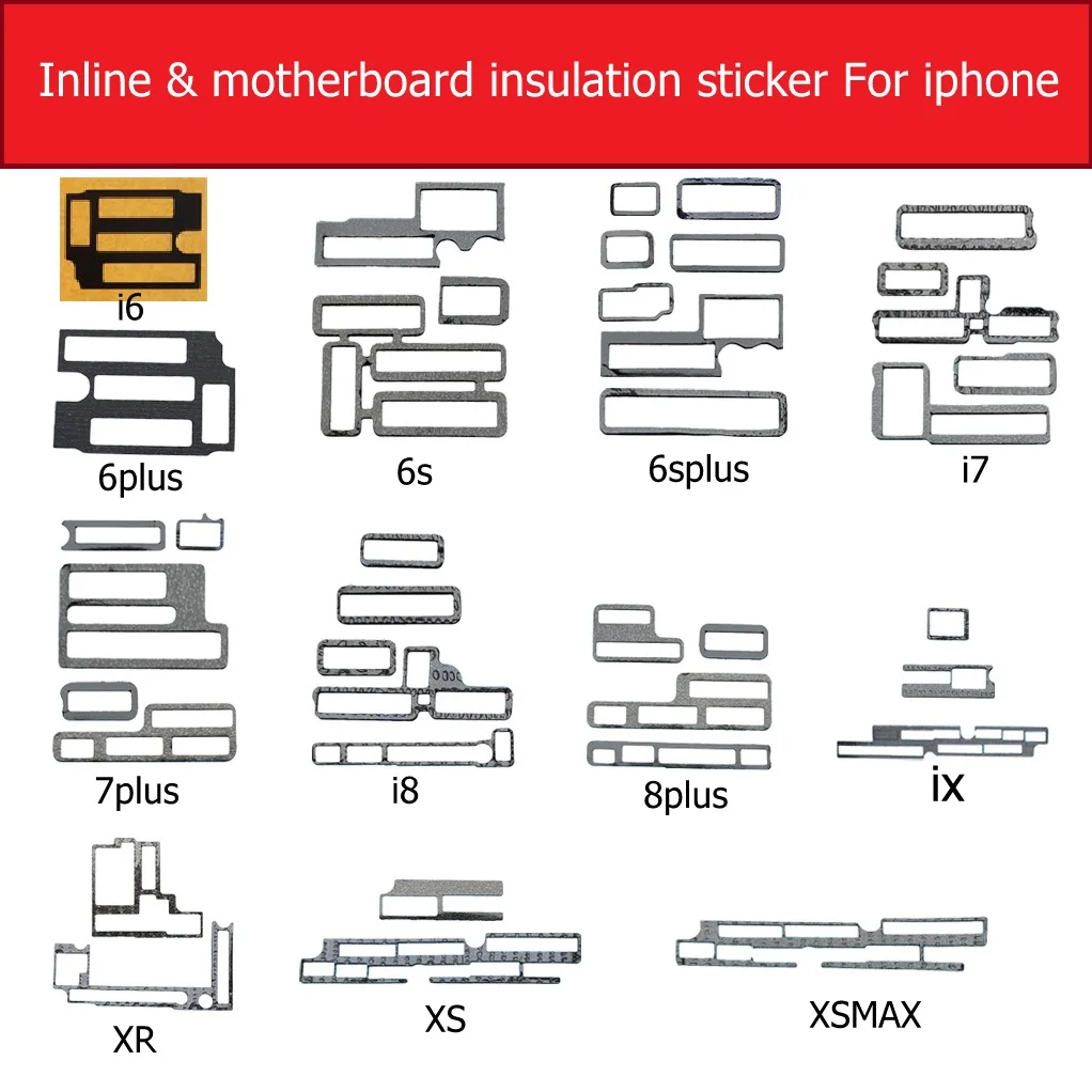 Inline и материнская плата Клейкие наклейки Изоляция для iphone 6 6s 7 8 Plus X XS MAX XR Материнская плата Защита использования Наклейки на изоляцию Изображение 0 