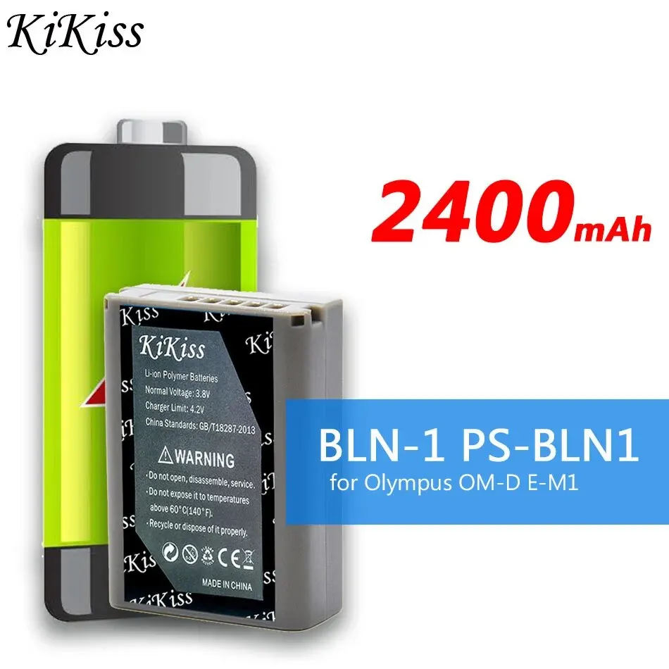 KiKiss Батарея BLN-1 PS-BLN1 2400 мАч для Olympus OM-D E-M1 Pen F OMD E-M5 PEN E-P5 Запасная батарея