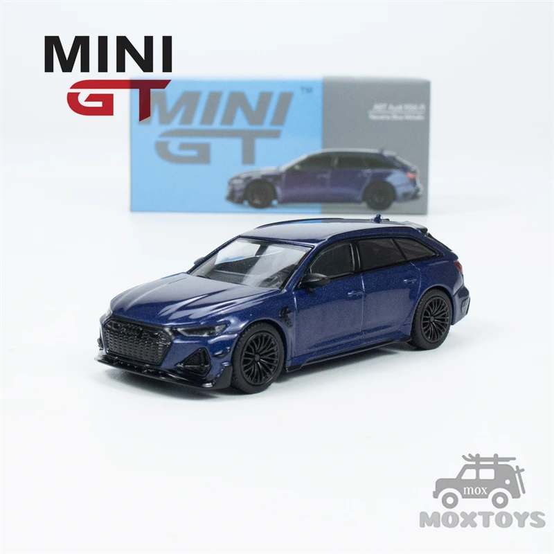 Mini GT 1:64 ABT RS6-R Navarra Blue Metallic LHD Литая модель автомобиля Изображение 0 