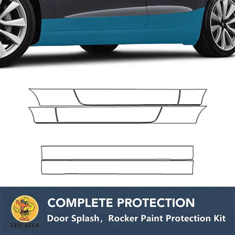 PreCut Rocker Panels Защита краски Прозрачный Бюстгальтер Защитный Комплект 7,5 мил TPU PPF для BMW 3-Series 2004-2006