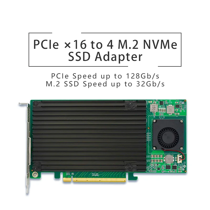 Quad M.2 NVMe SSD PCIe x16 адаптер с PLX 8747 PCI Express 3.0 x16 Коммутатор на 4 порта M.2 Adapter Card---STC PE3162-4I