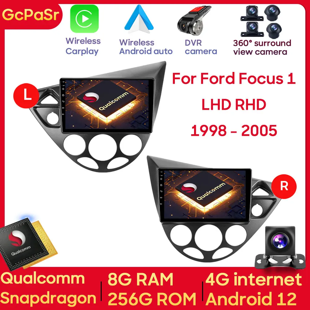 Qualcomm Snapdragon Авто Радио Плеер Для Ford Focus 1 LHD RHD 1998 - 2005 Правый Android Навигация GPS CPU 5G Wifi IPS No 2 Din