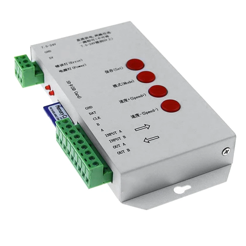 RGB Светодиодный контроллер T1000S SD-карта 2048Pixels Контроллер для WS2801 WS2811 WS2812B SK6812 LPD6803 DC5-24V