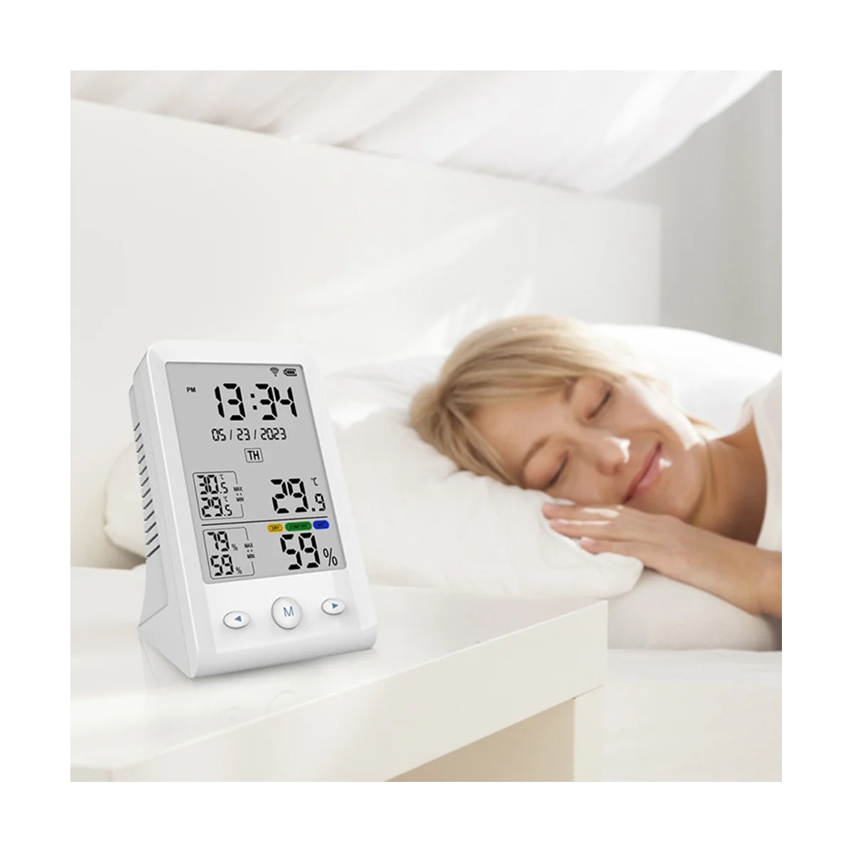 Tuya WIFI Датчик температуры и влажности Гигрометр Термометр для спальни в детской комнате