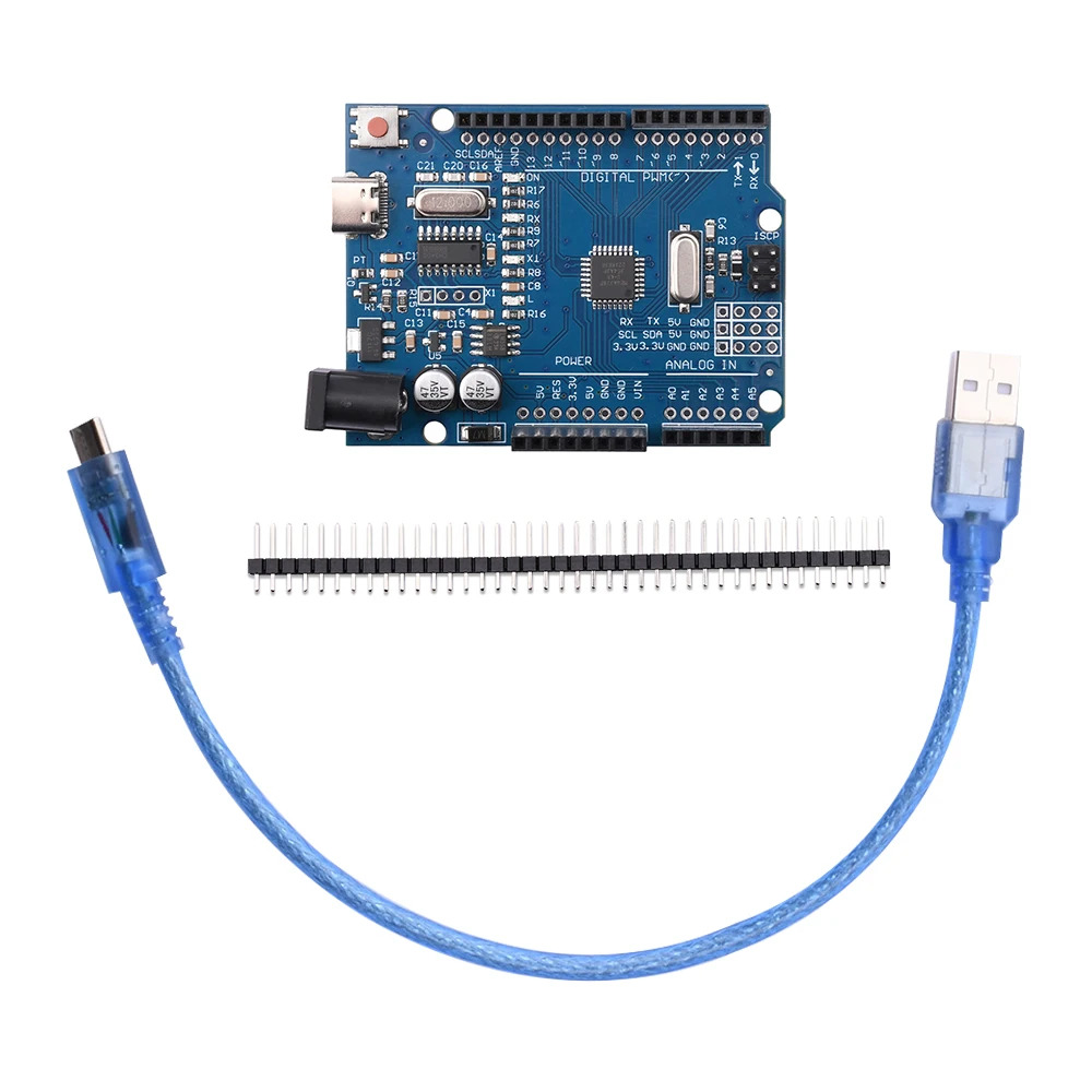 Type-C R3 Плата для разработки с прямым контактным USB-кабелем для передачи данных ATMEGA328P CH340 CH340G для Arduino 16 МГц 14 входов/выходов 6 PWM