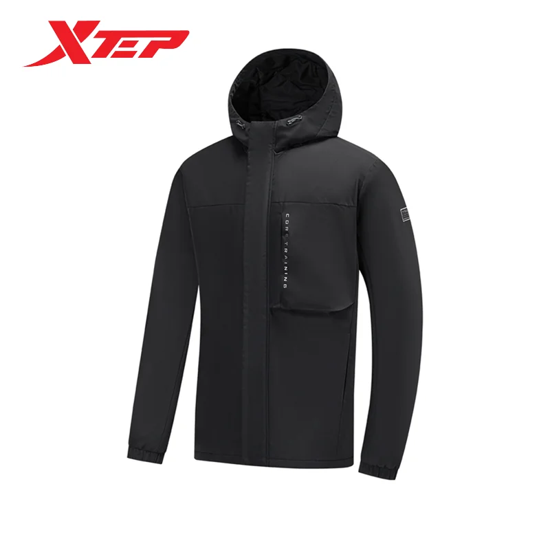Xtep Ветровка для мужчин 2024 Весна Keep Warm Спортивное мужское пальто Ветрозащитное комплексное тренировочное Уличные топы 976129160604