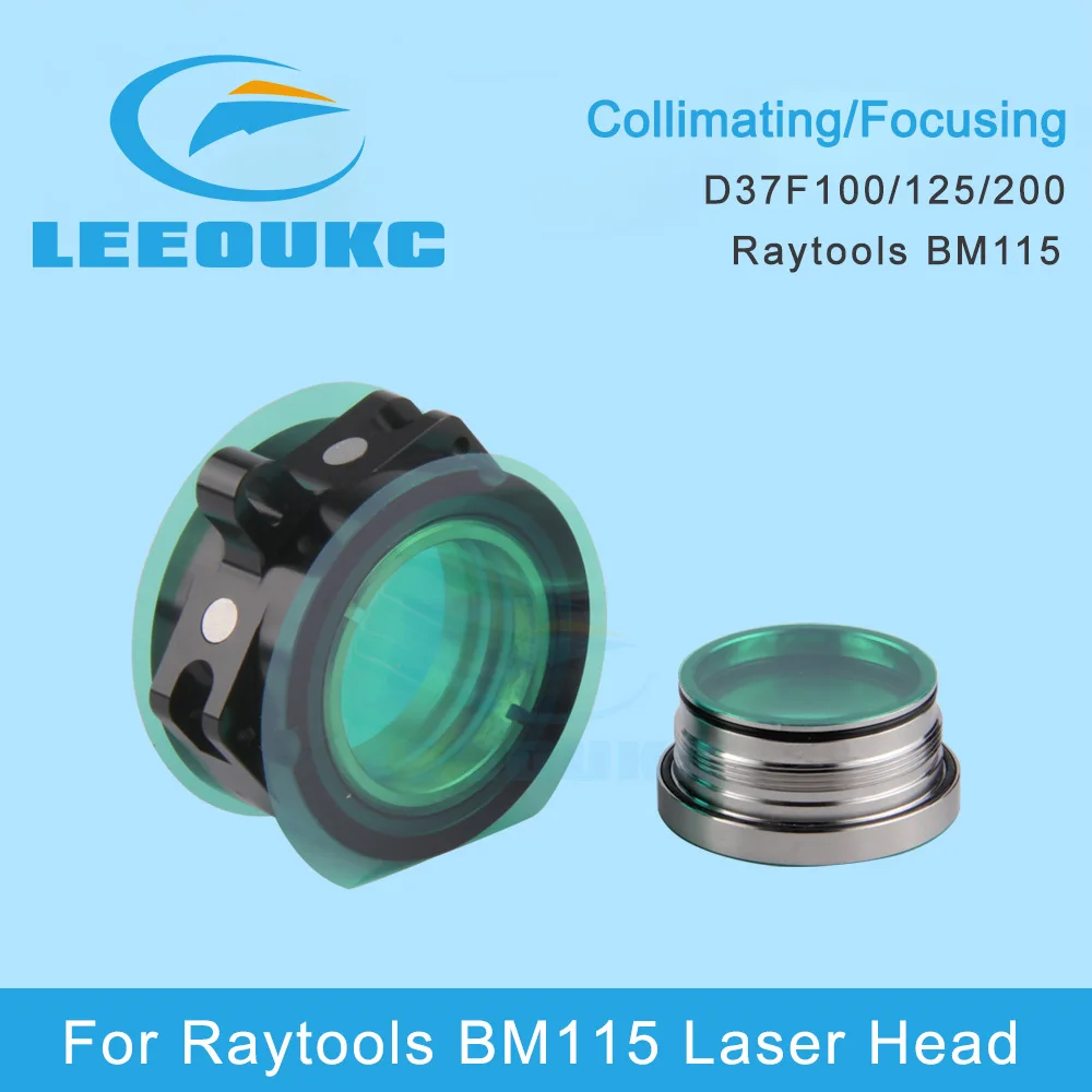 ZDC Raytools Набор линз для фокусировки лазерного коллиматора D37 F100 / 150 / 200 мм с держателем объектива для Raytools BM115 Волоконная лазерная режущая головка