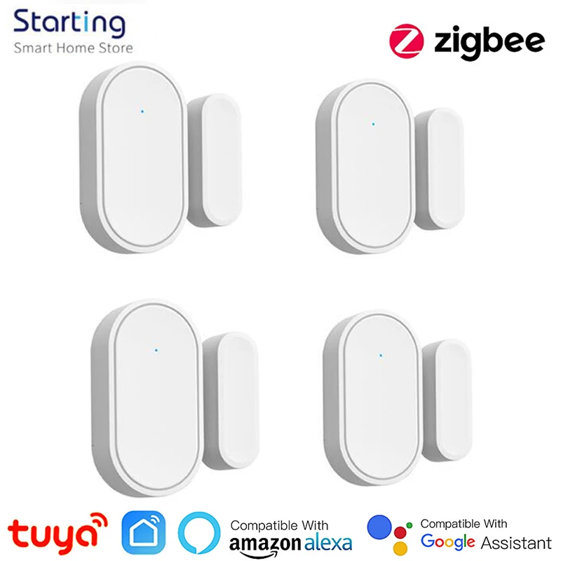 Zigbee Умный датчик двери Tuya Дверные датчики Защита безопасности Умная жизнь Управление приложением Открыть закрытую дверь через Alexa Google Home