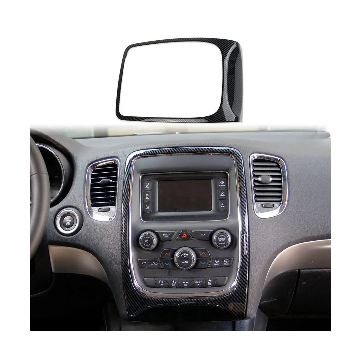  Автомобильная навигационная панель GPS Накладка на раму для Dodge Durango 2014-2020 Аксессуары ABS Углеродное волокно