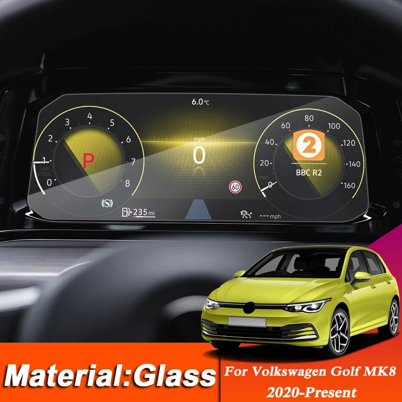  Автомобильный стайлинг Приборная панель GPS Навигационный экран Стеклянная защитная пленка Наклейка для Volkswagen Golf MK8 22020-настоящее время Наклейка на интерьер