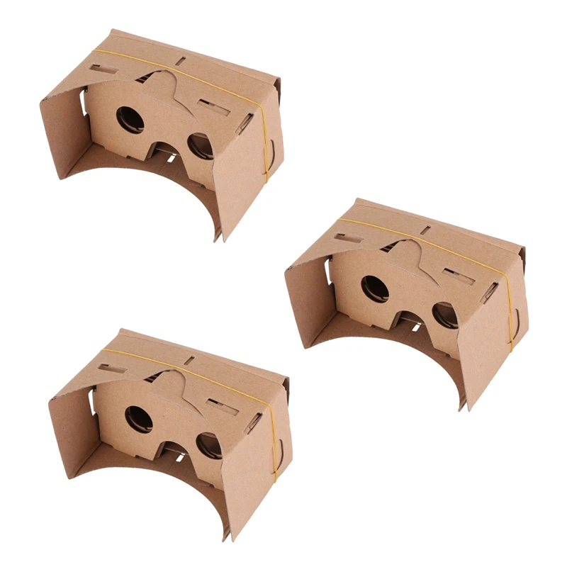Акция! 3X 6-дюймовые DIY 3D VR Очки виртуальной реальности Hardboard Для Google Картон