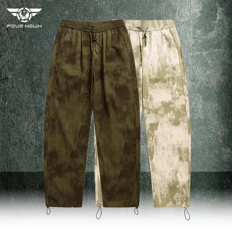  Армейские брюки-карго Мужчины Прямые брюки с несколькими карманами Винтажные тренировочные износостойкие повседневные брюки Камуфляжные свободные тактические штаны