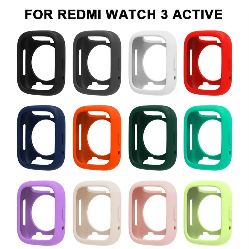 Бампер Силиконовая крышка чехла Корпус Защитная пленка для экрана Аксессуары для защиты от царапин Защитная рамка для Redmi Watch 3 Активные смарт-часы
