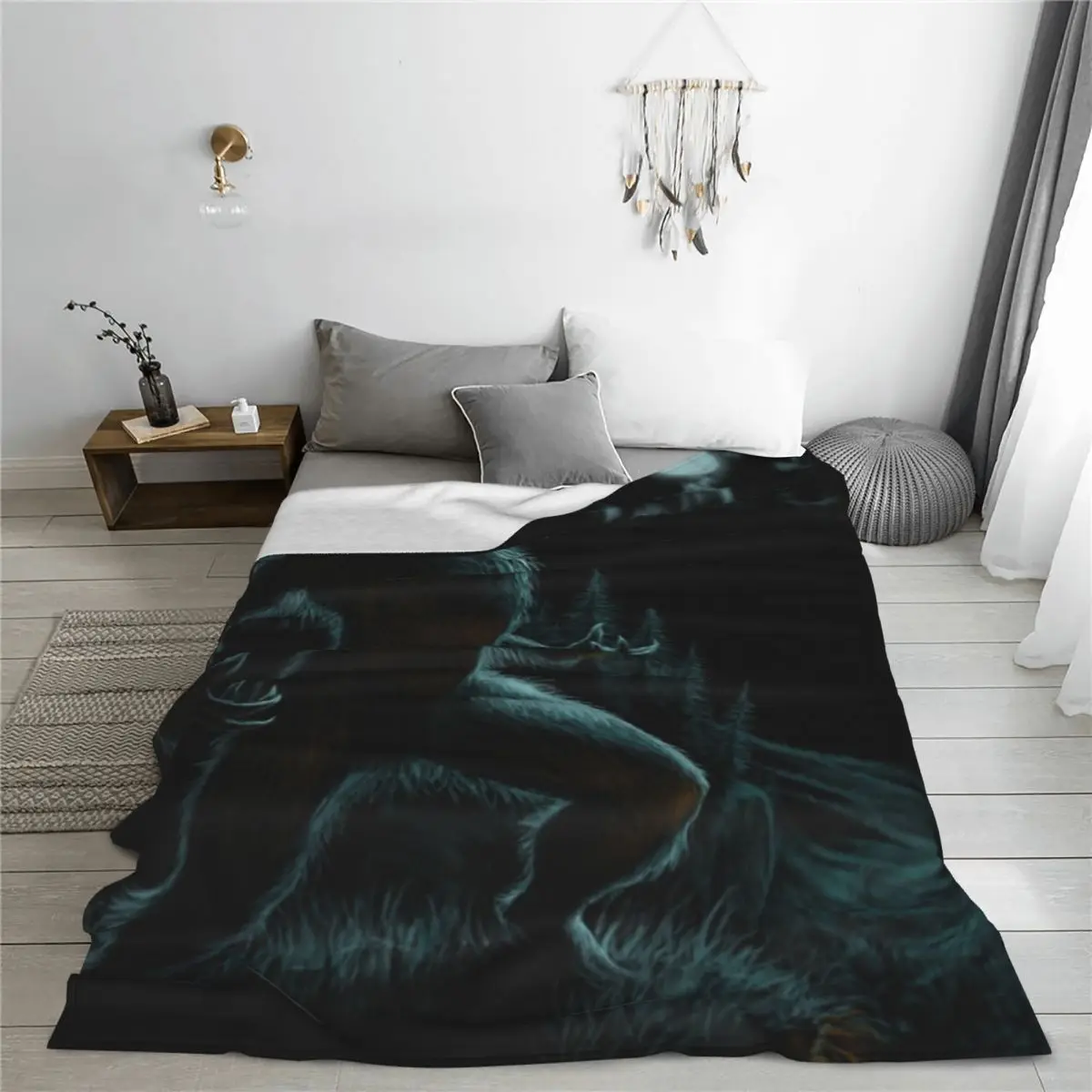 Вой оборотня Одеяло Покрывало на кровати Комплект кровати Чехол для дивана Диван-кровать Изображение 5 