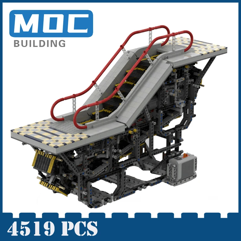 Высокотехнологичный комплект MOC Блоки Моторизованный эскалатор GBC Kid Building Bricks Технология Образование Игрушка Рождественские подарки