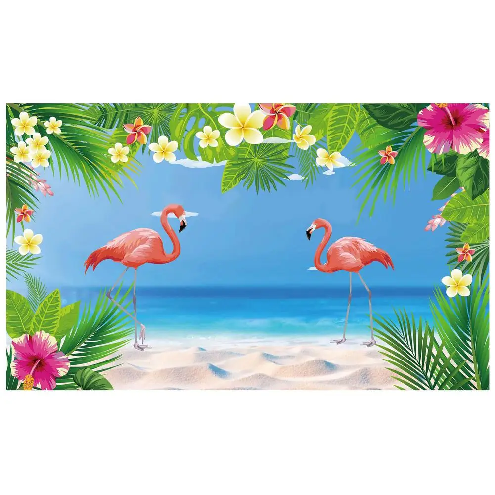 Гавайи Вечеринка Фламинго Фон Ткань Украшение Стены Тропический Гавайский Вечеринка Фотобудка Фон Фламинго Баннер Фото Реквизит
