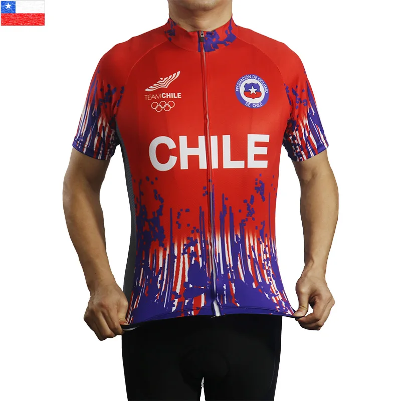 Джерси MTB с коротким рукавом, Чили,Одежда для шоссейного велосипеда, Велосипедная рубашка, Велосипедная ткань, Одежда для активного отдыха, Гоночный свитер, Колесо, Красный, Мода